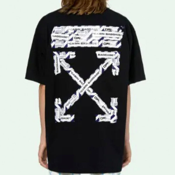 Футболка c/o virgil abloh men's black airport tape over tee Off-White, черный — фото 4