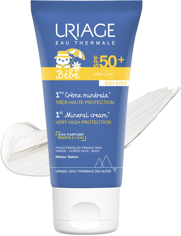 Bébé 1st Mineral Cream SPF 50+ Mineral Sunscreen Cream SPF 50+ Uriage, 50 мл — фото 2