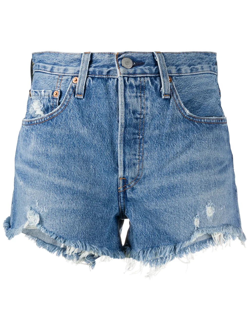 

Джинсовые шорты с эффектом потертости Levi's, синий