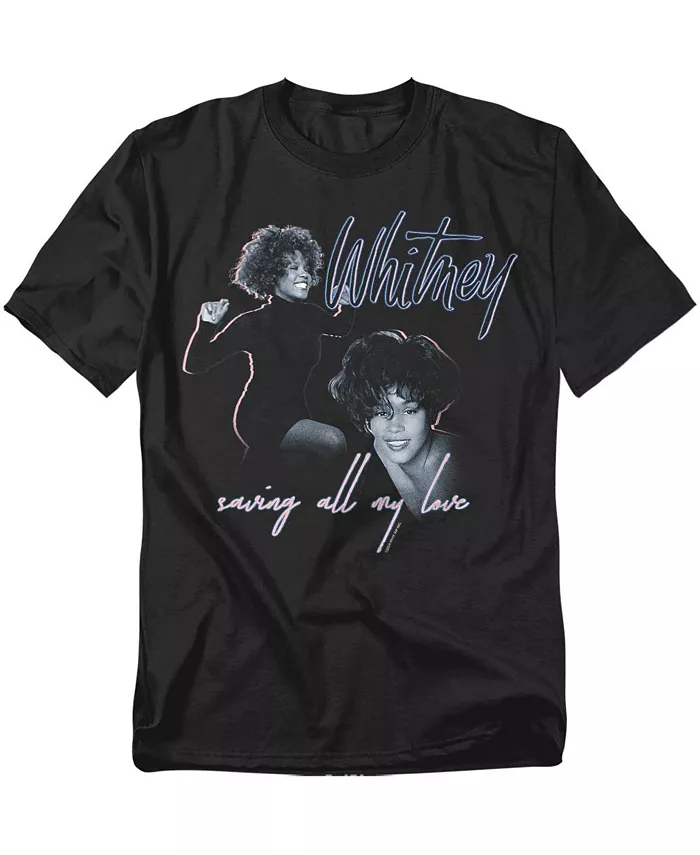 

Мужская футболка Saving All My Love с двойным портретом Whitney Houston, черный