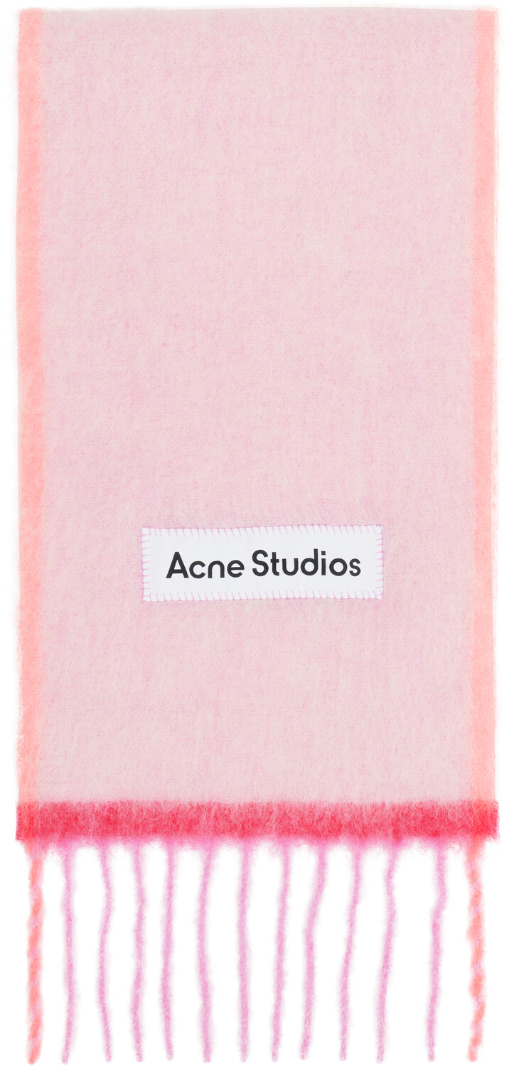 

Узкий шерстяной мохеровый шарф Acne Studios, розовый