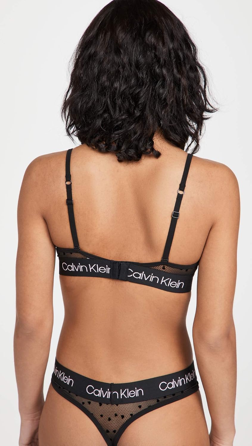 Calvin Klein нижнее белье женские Flocked Hearts Unlined Demi Bra, Black — фото 2