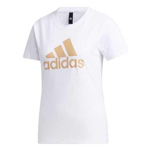 

Футболка с большим блестящим логотипом, короткие рукава, Adidas, белый