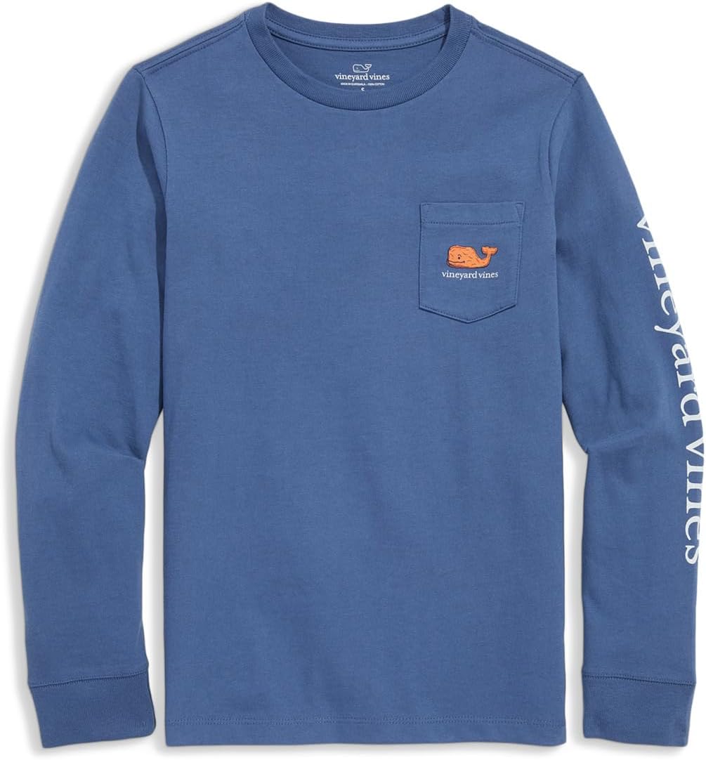 

Футболка Vineyard Vines Kids Whale Nuggets Long-Sleeve Pocket Tee, цвет Moonshine
