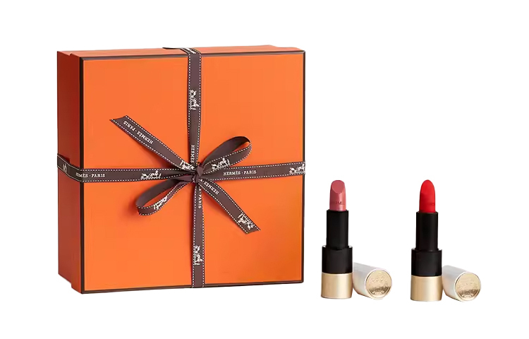 

Two Tone Lipstick Box Makeup Sets, легко растушевывается HERMES, satin lipstick #21 + satin lipstick #75