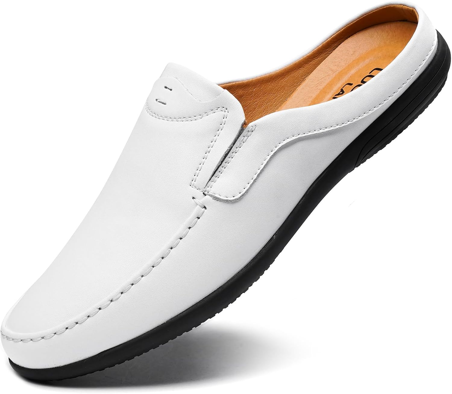 

Мужские слипоны-лоферы, ручная работа, кожаные тапочки, дышащие, удобные, мягкие, с ручной прошивкой, без каблука, повседневная обувь для мужчин Luodenglang, белый