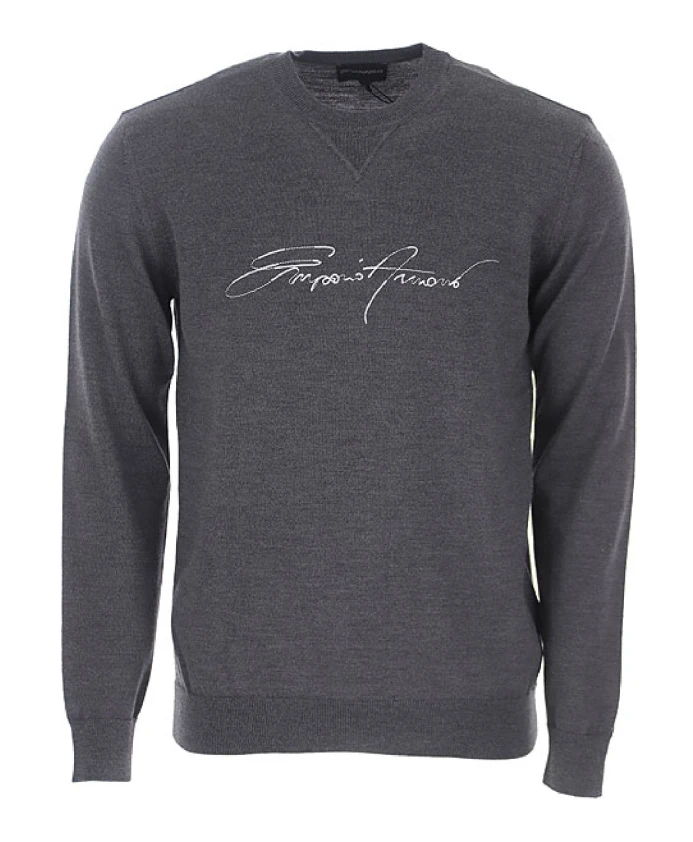 

Серый вязаный свитер от 6k1mte1md1z0931 Emporio Armani, серый