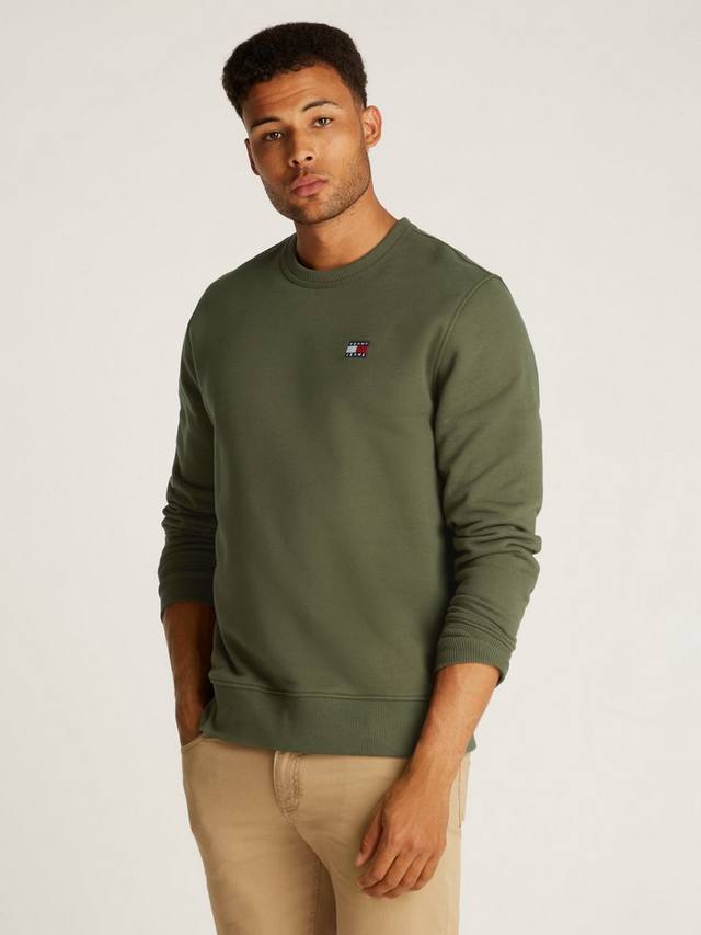 

Хлопковая толстовка с круглым вырезом и значком tommy hilfiger Tommy Hilfiger, цвет Fatigue Green