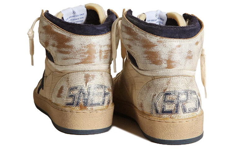 Кроссовки женские Golden Goose Sky-Star высокие, бежевый / белый — фото 4