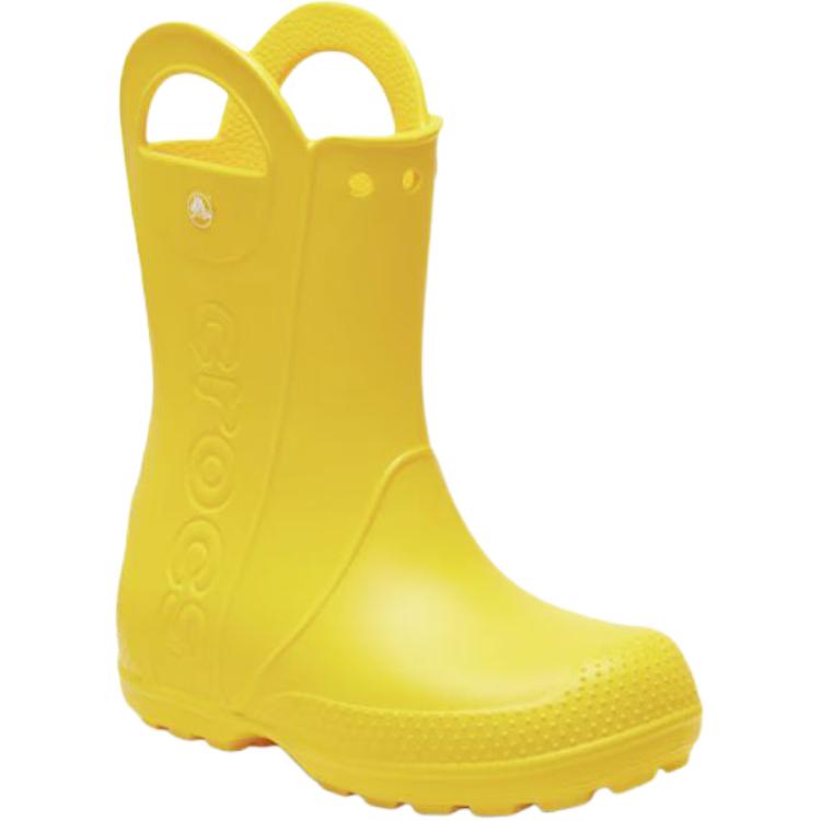Противоскользящие износостойкие высокие детские ботинки для детей Crocs, желтый — фото 3