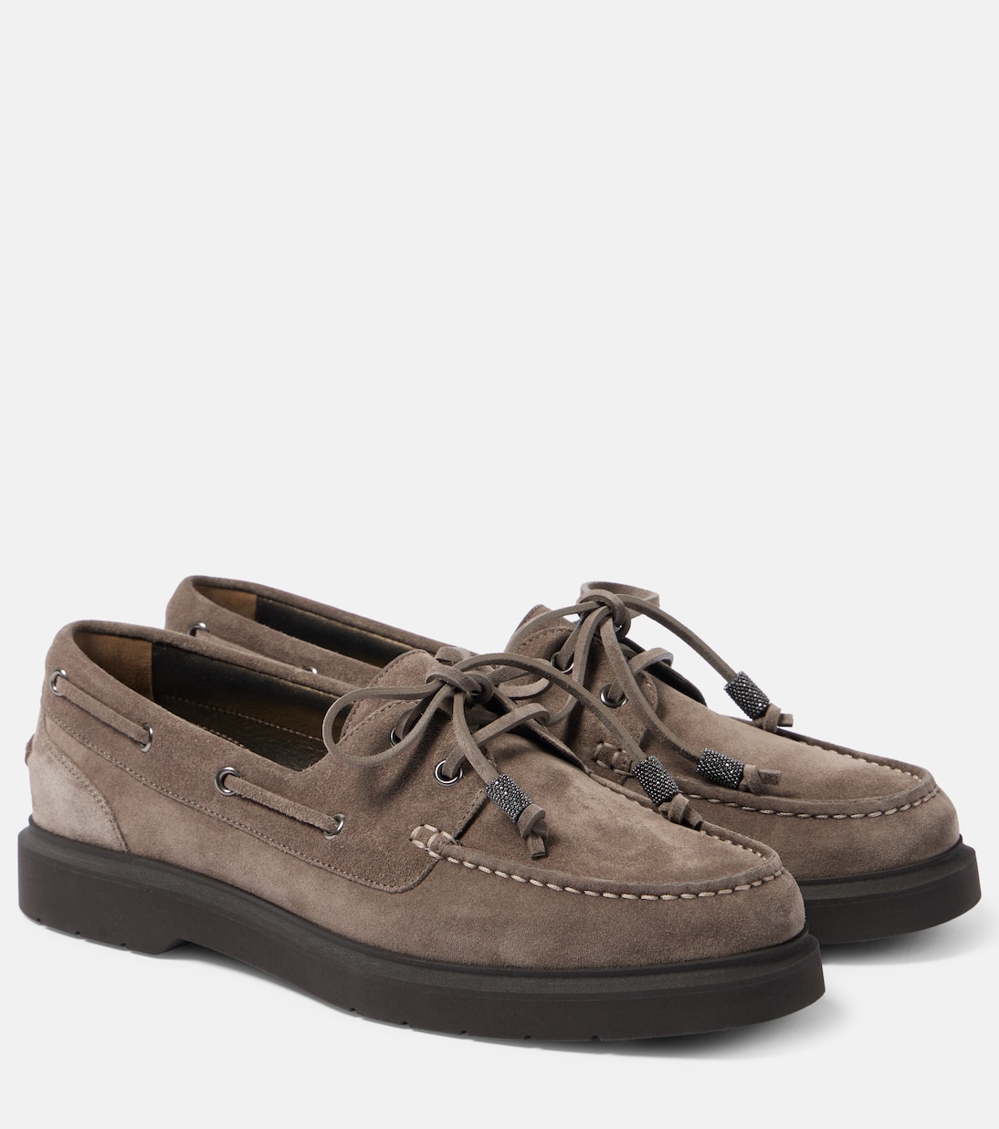 Замшевые туфли-лодочки Sail Monili Brunello Cucinelli, Taiga