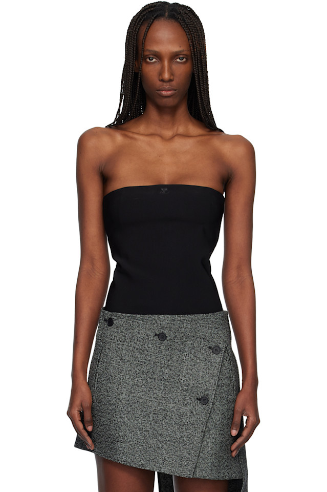

Боди из трикотажа и бюстье Courrèges, черный
