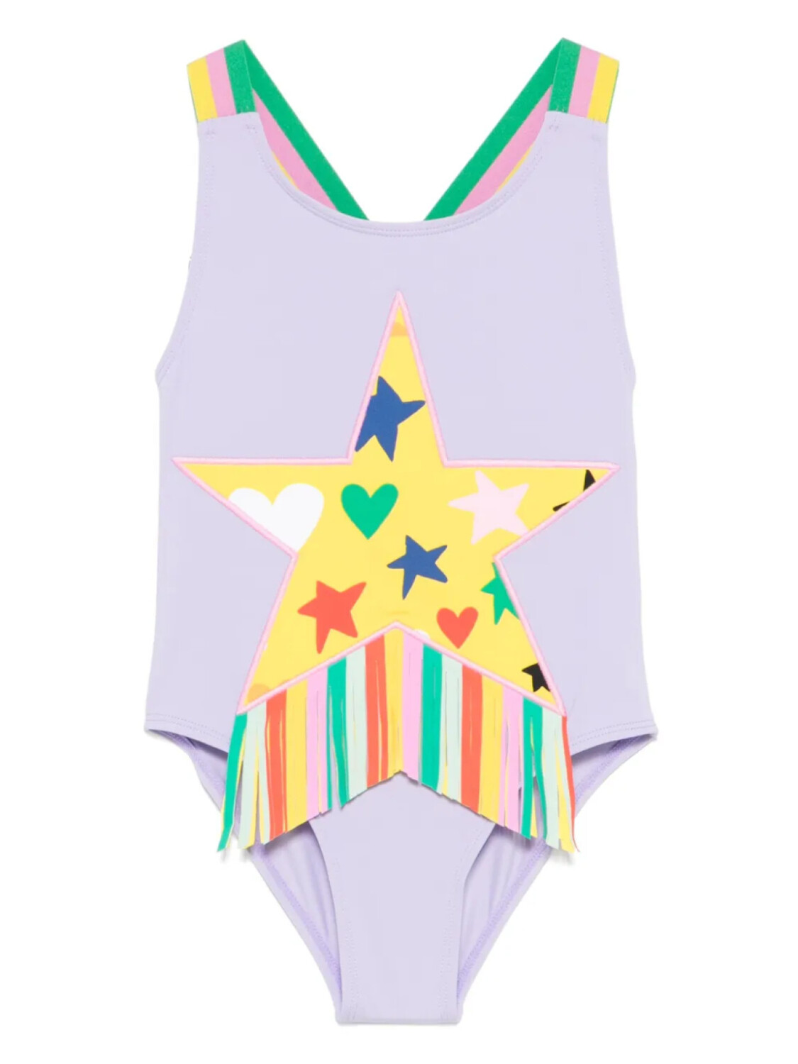 

Stella McCartney Kids купальник со звездной бахромой, фиолетовый