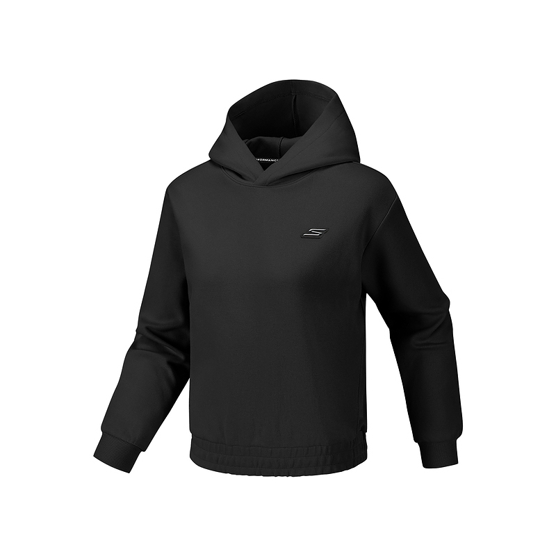 

Skechers Женская толстовка, угольно-черная/0018, с капюшоном, средней толщины