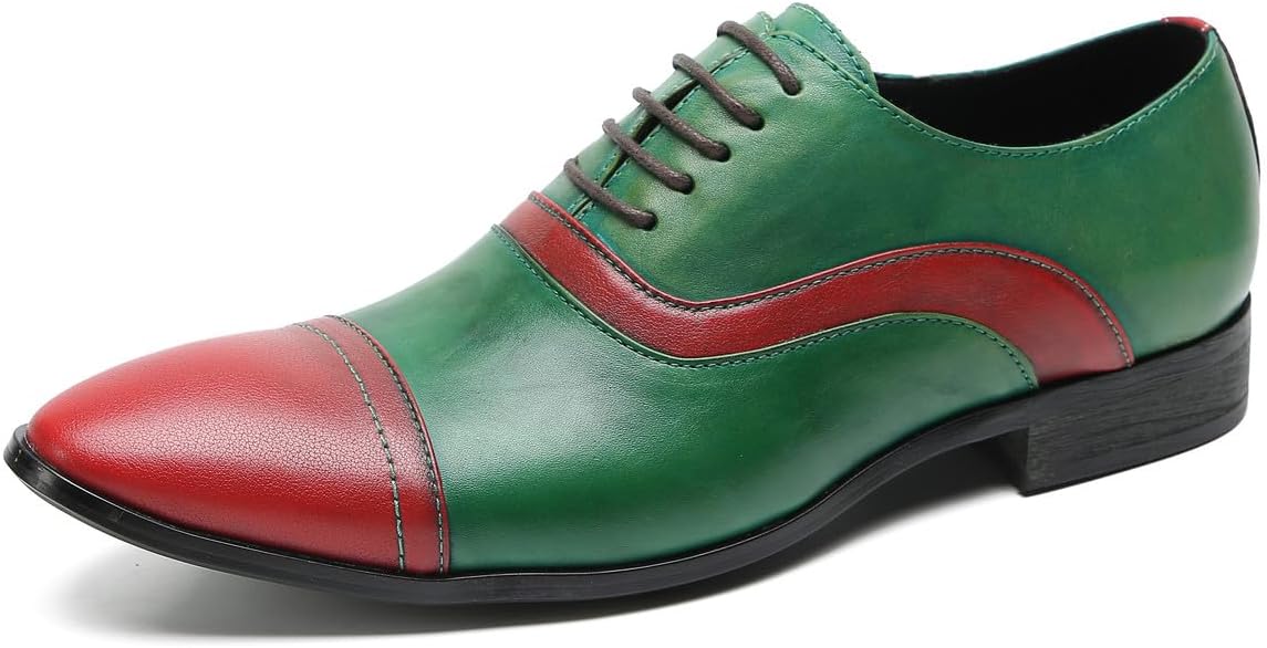 

Мужские оксфорды Santimon, формальные туфли из двухцветной кожи, модные свадебные, для вечеринки и деловых мероприятий, красный