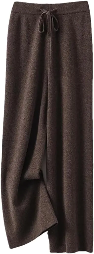 

Women Cashmere Pants Basic Wide Leg Pants Autumn Winter Merino Wool Soft Korean Trousers