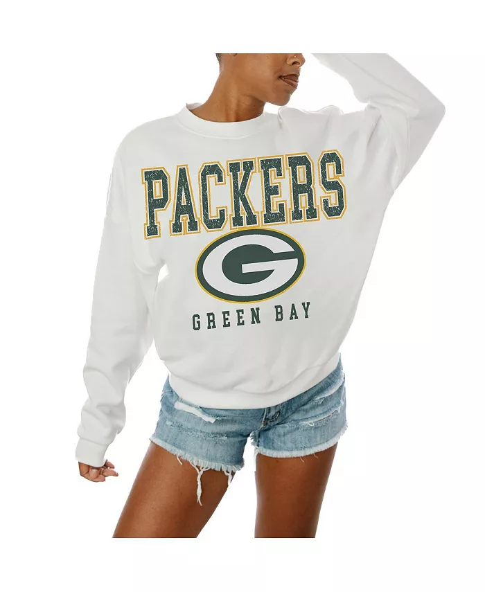 

Женская белая толстовка Green Bay Packers Sunday Drives с круглым вырезом Gameday Couture