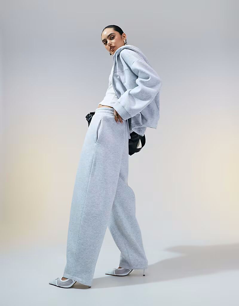 

Спортивные брюки-бочонки ASOS DESIGN серого меланжевого цвета