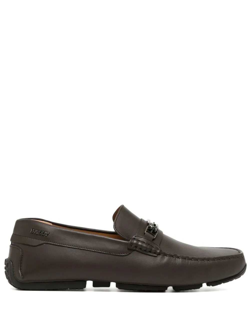 

Лоферы с пряжкой и логотипом Bally, коричневый