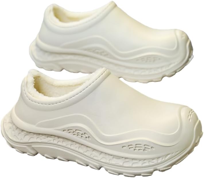 

Женские и мужские зимние плюшевые платформенные туфли повара для общественного питания, ресторанов, кухни - противоскользящие и маслостойкие Hchctry, хаки