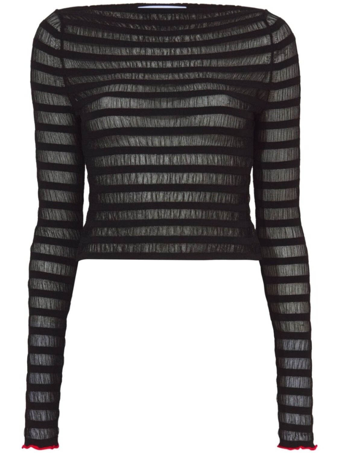 

Proenza Schouler White Label striped sheer top, черный