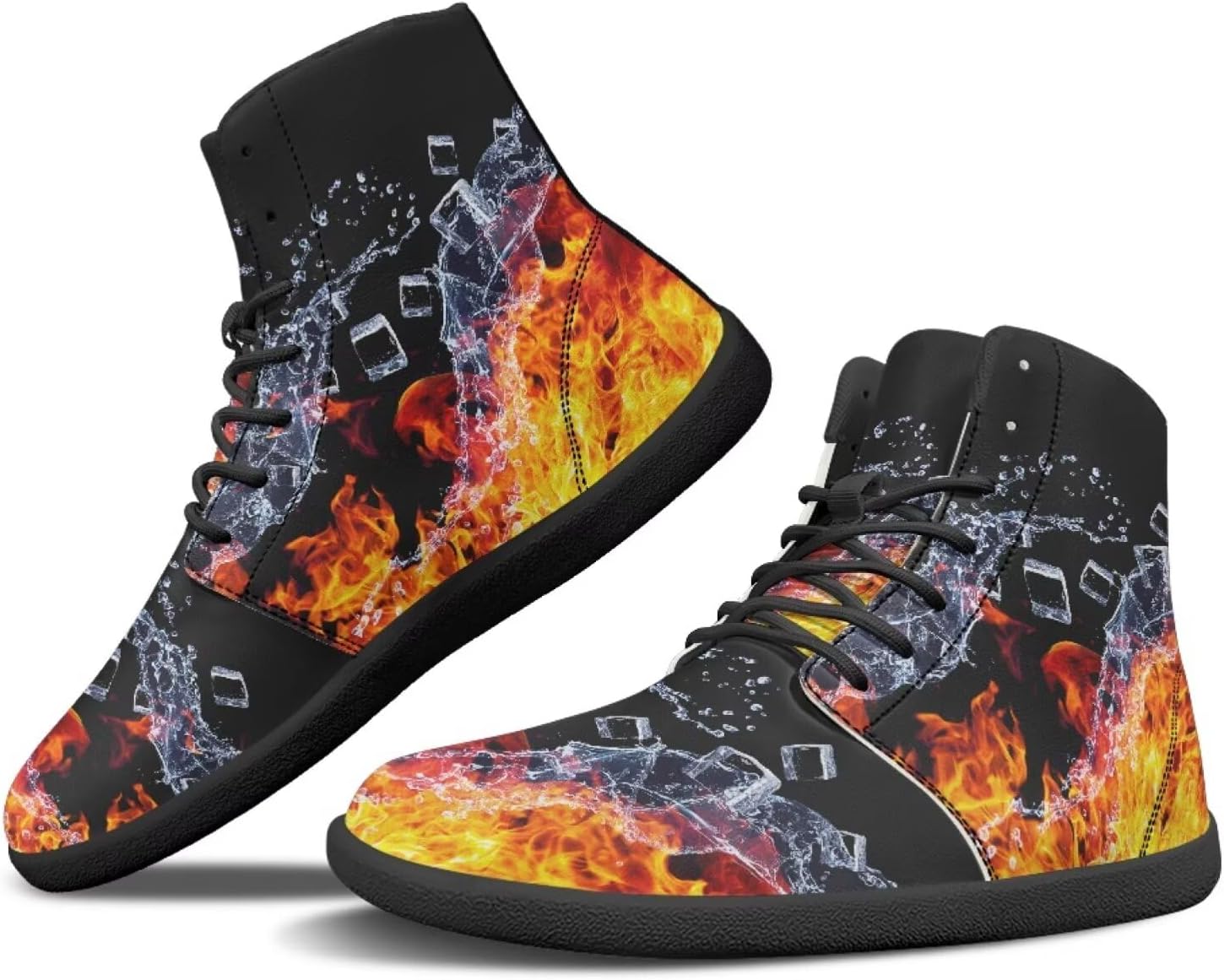 

Мужские минималистичные кроссовки Binienty с высоким верхом, нулевая разница по подошве, широкая носочная часть, для прогулок на улице, походов и тенниса, Fire Music Note