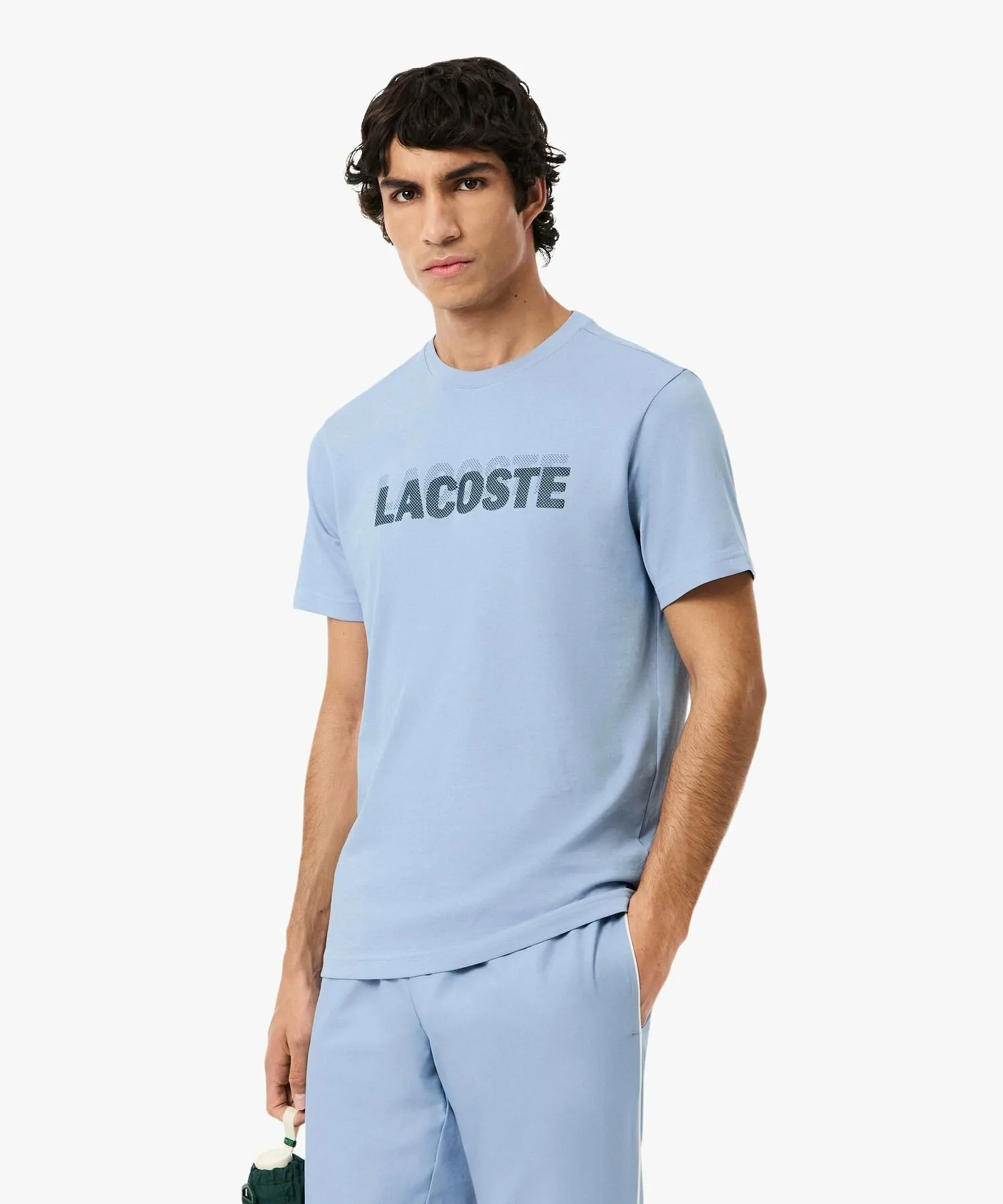 Футболка с логотипом бренда, изготовленная из сверхсухой ткани LACOSTE, Light blue