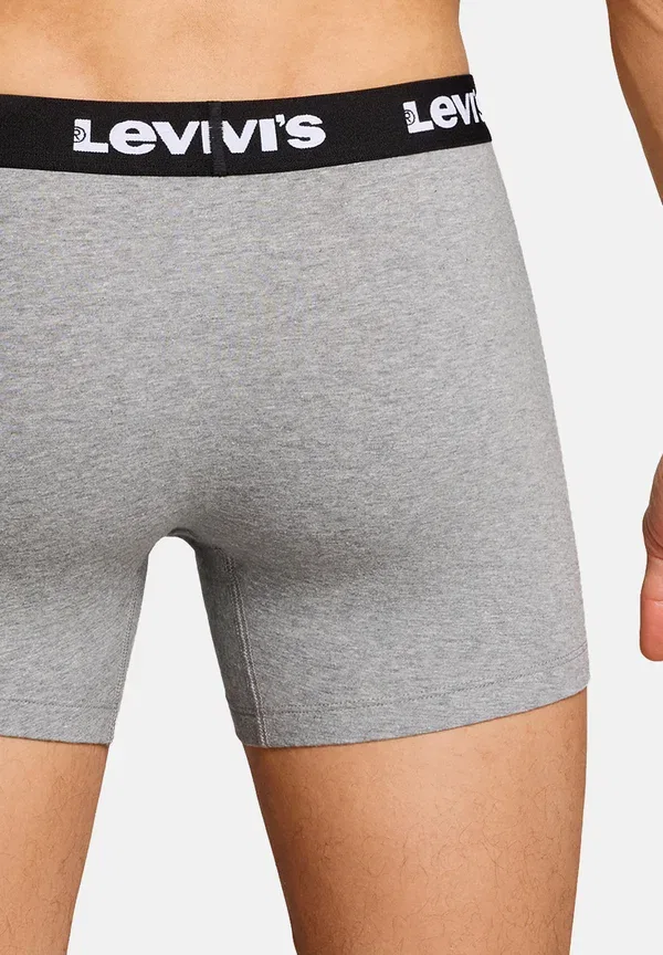 Трусы мужские Levi's Repeat Logo Boxer 6 Pack, средний серый меланж — фото 4