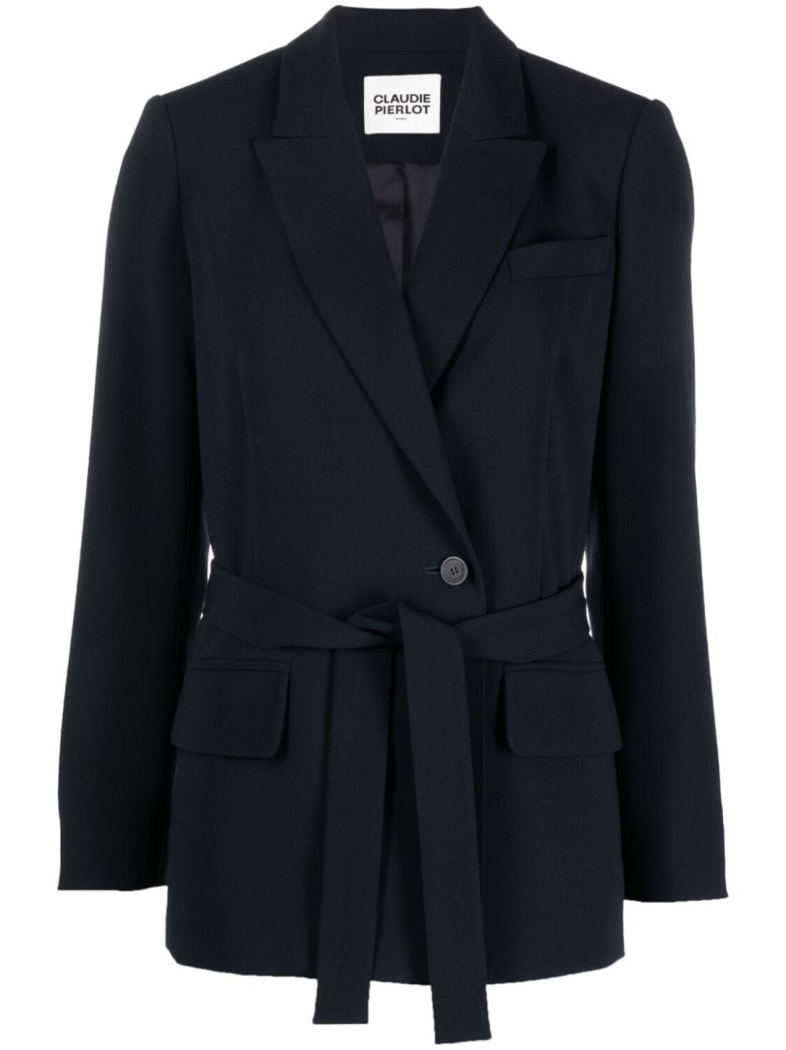 

Claudie Pierlot двубортный блейзер с поясом, синий