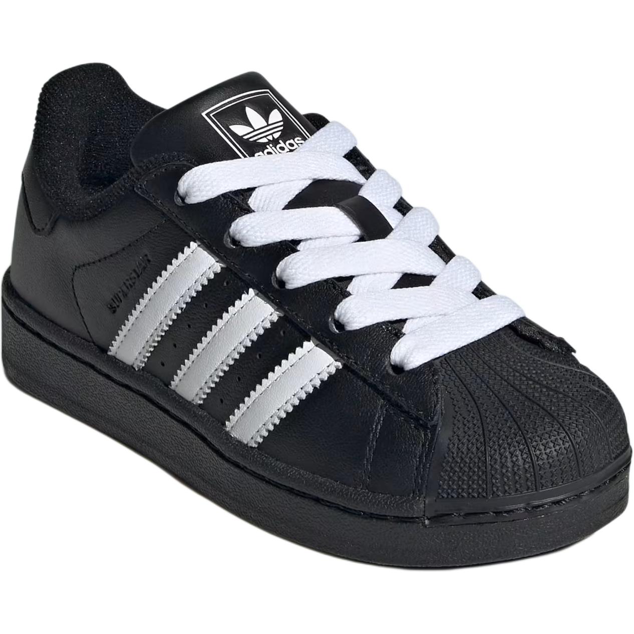 Superstar 2 Abrasion Resistant Low top детские скейтборд кроссовки Kids' Adidas Originals, черный — фото 4