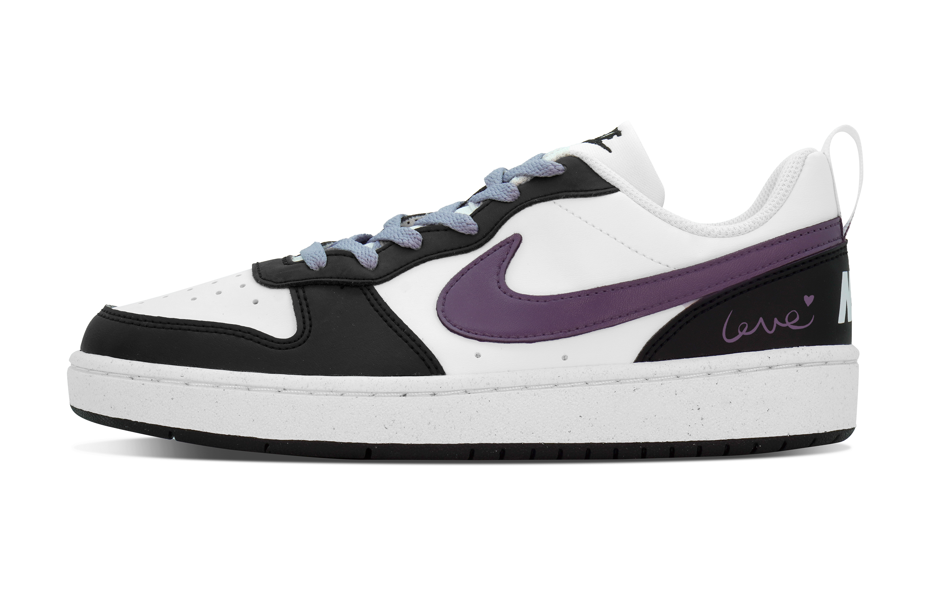 Court Borough Wisteria Slip Resistant Abrasion Resistant детская обувь для скейтбординга подростки Nike, черный фиолетовый (deer черный shopping bag) — фото 3