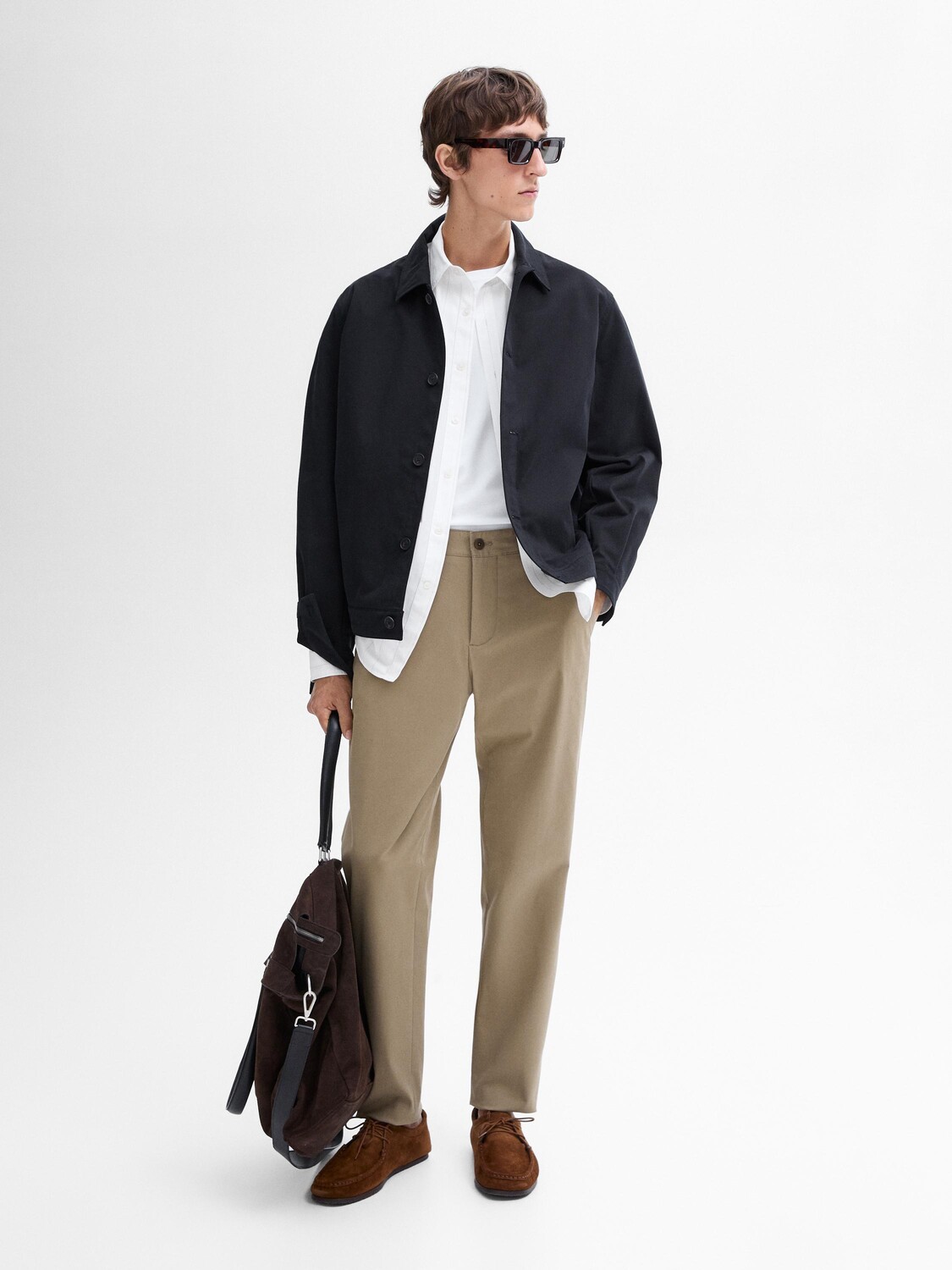 

Дубль Брюки облегающего кроя из хлопкового твила Massimo Dutti, охра