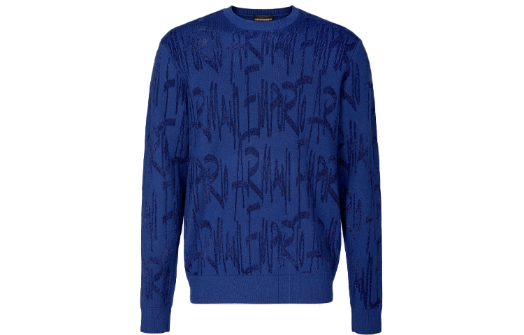 

Свитер FW21 Loose Fit Knitwear Men's Blue EMPORIO ARMANI, синий
