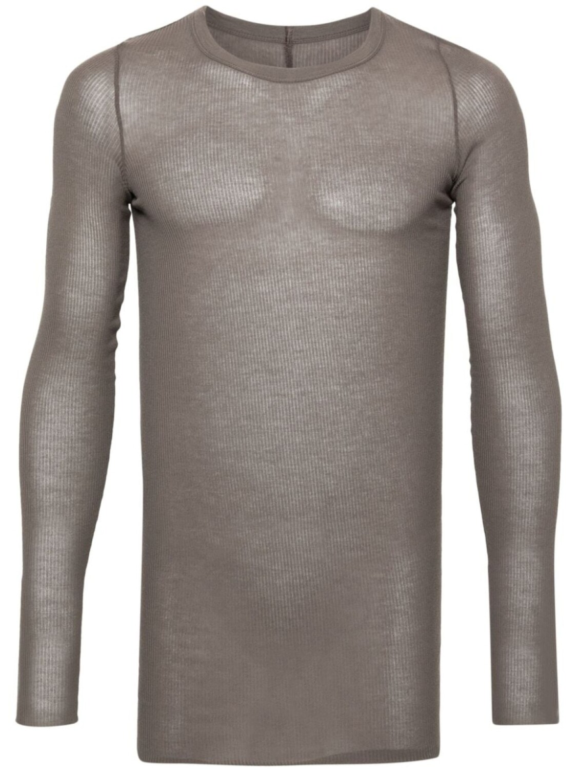 

Rick Owens футболка в рубчик с длинными рукавами, коричневый
