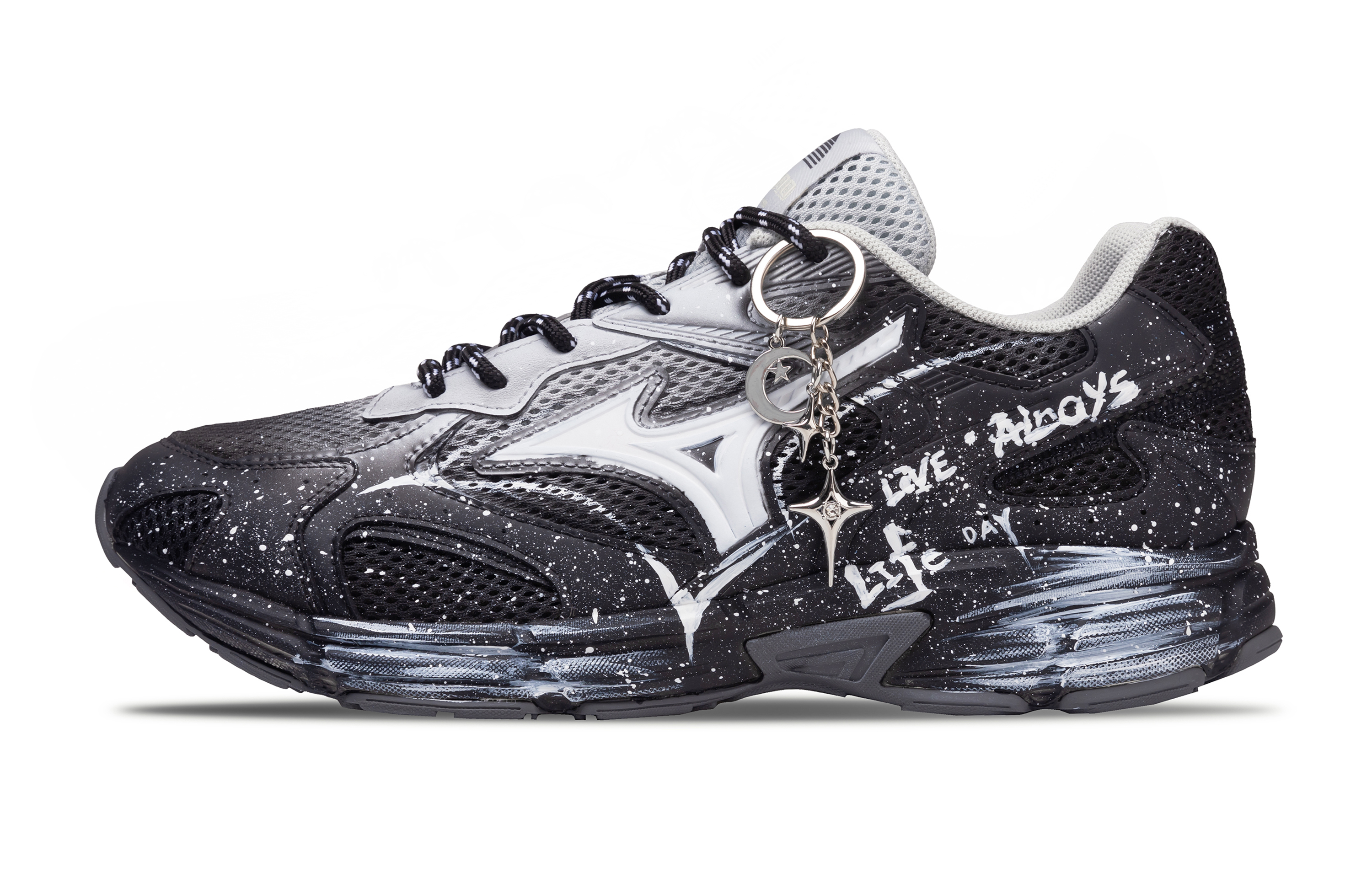 

Mizuno Speed 2K амортизирующие устойчивые к истиранию дышащие кроссовки для длинных дистанций низкие Unisex Black White
