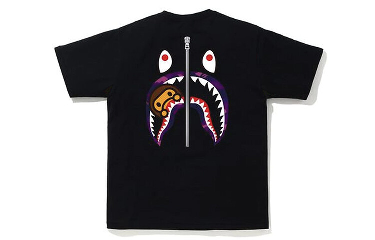 Футболка Shark Series унисекс A Bathing Ape, фиолетовый — фото 4
