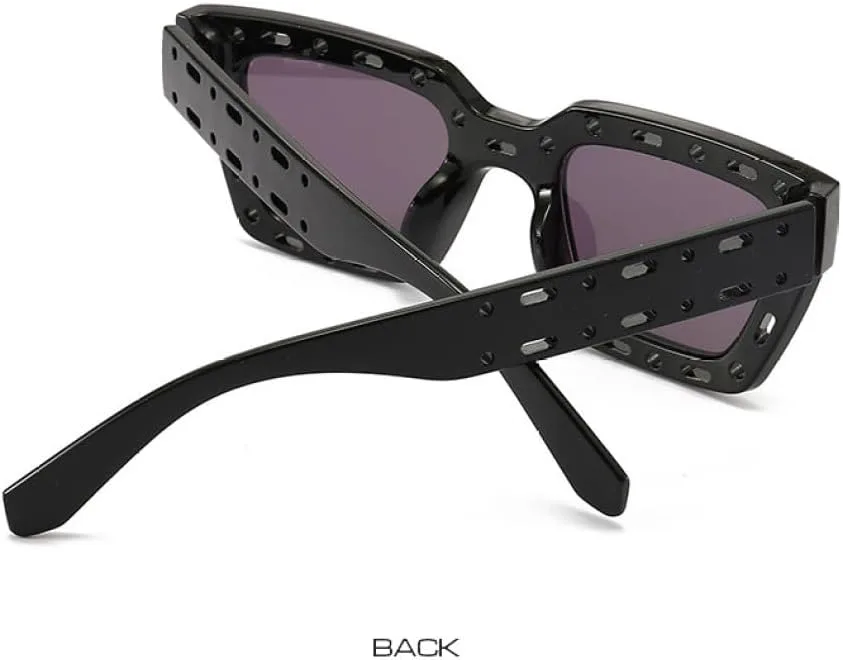 

Разноцветные квадратные солнцезащитные очки для женщин в стиле панк, модные очки с открытой оправой, обеспечивающие защиту от ультрафиолета UV400 MTZJH, Blue Black