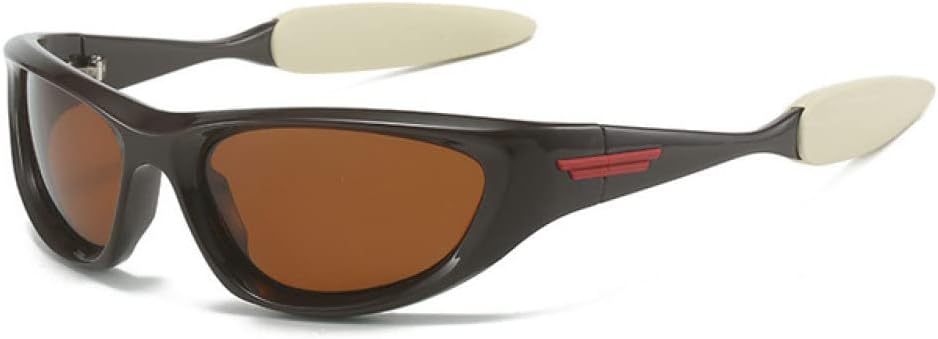 

Поляризованные панк-солнцезащитные очки для женщин, спортивные солнцезащитные очки для мужчин, очки с защитой от УФ-излучения UV400, очки «кошачий глаз», зеркальные, разноцветные очки generic, Brown