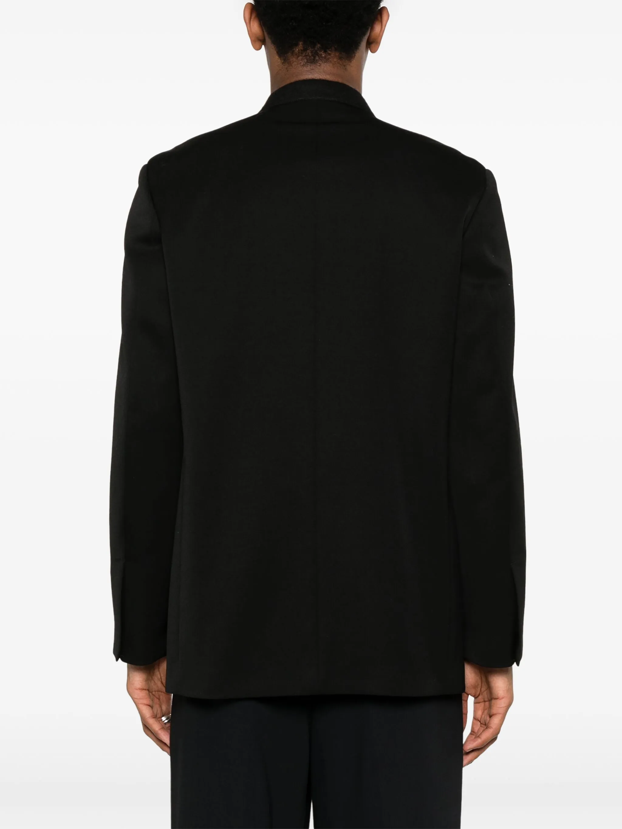 Шерстяной пиджак строгого кроя Jil Sander, черный — фото 4