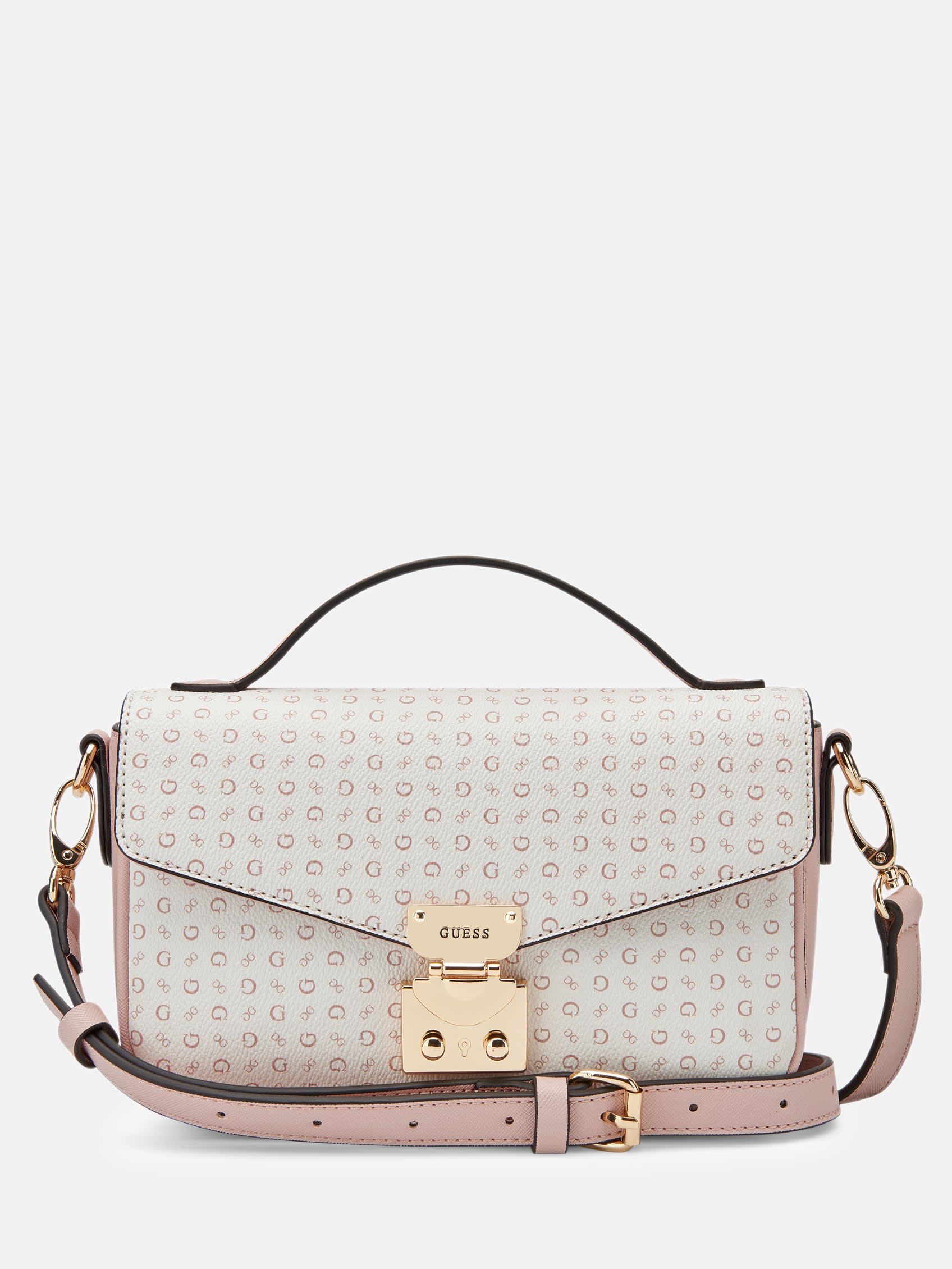 

Сумка-кроссбоди Elaina с микропринтом Guess Factory, розовый