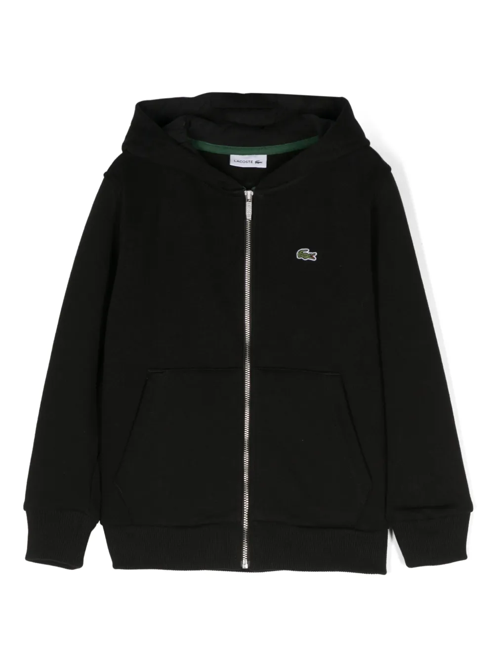 

Худи на молнии с нашивкой Lacoste Kids, черный