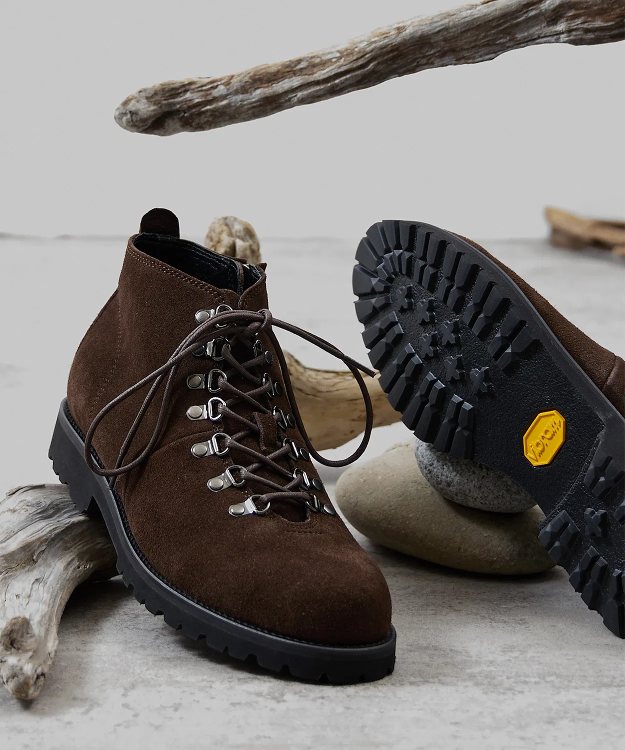Треккинговые ботинки водонепроницаемые PADRONE из кожи, на Vibram, коричневые