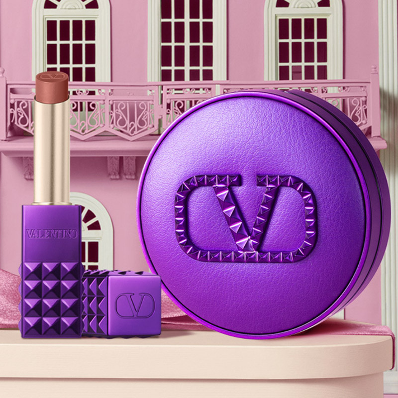 Valentino Wilderness Purple помада-воздушная подушечка набор для макияжа легко растушевывается натуральный — фото 4