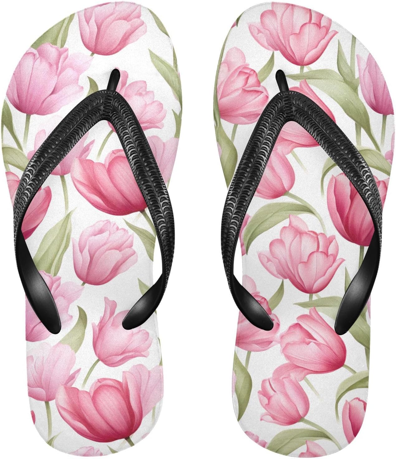 

Розовые акварельные цветы, вьетнамки, пляжные шлепанцы, резиновые нескользящие летние тапочки для женщин и мужчин Sinestour