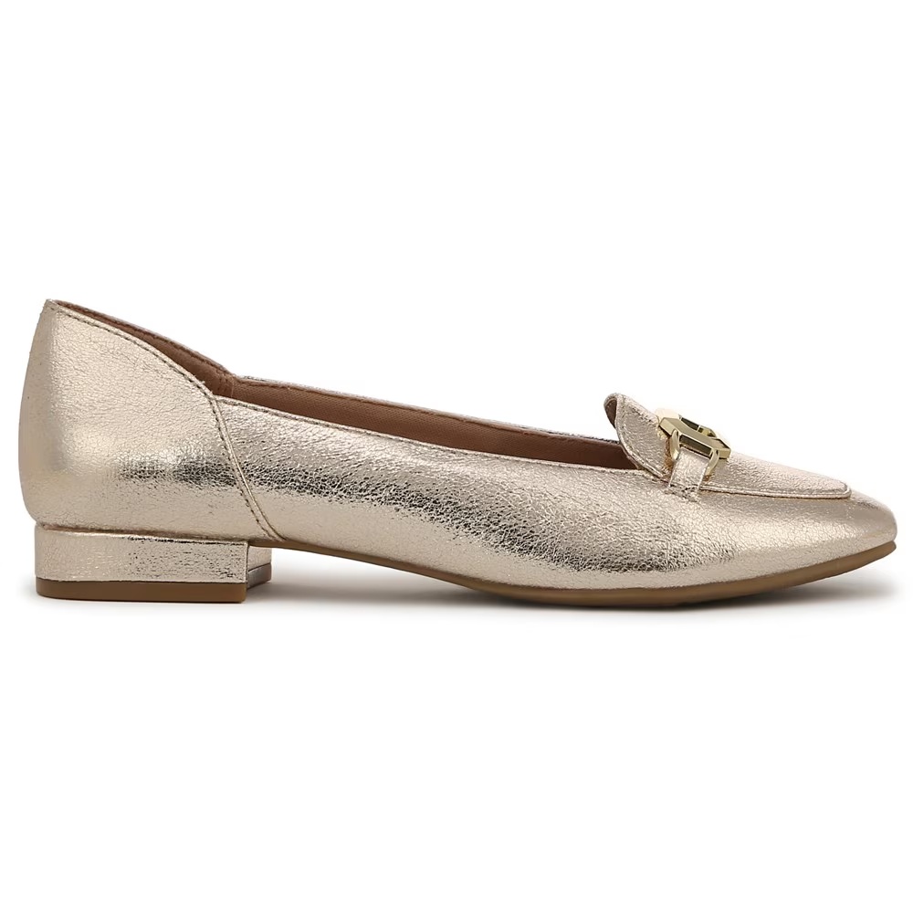 Туфли-лоферы Celine Lifestride, platino gold faux leather — фото 2