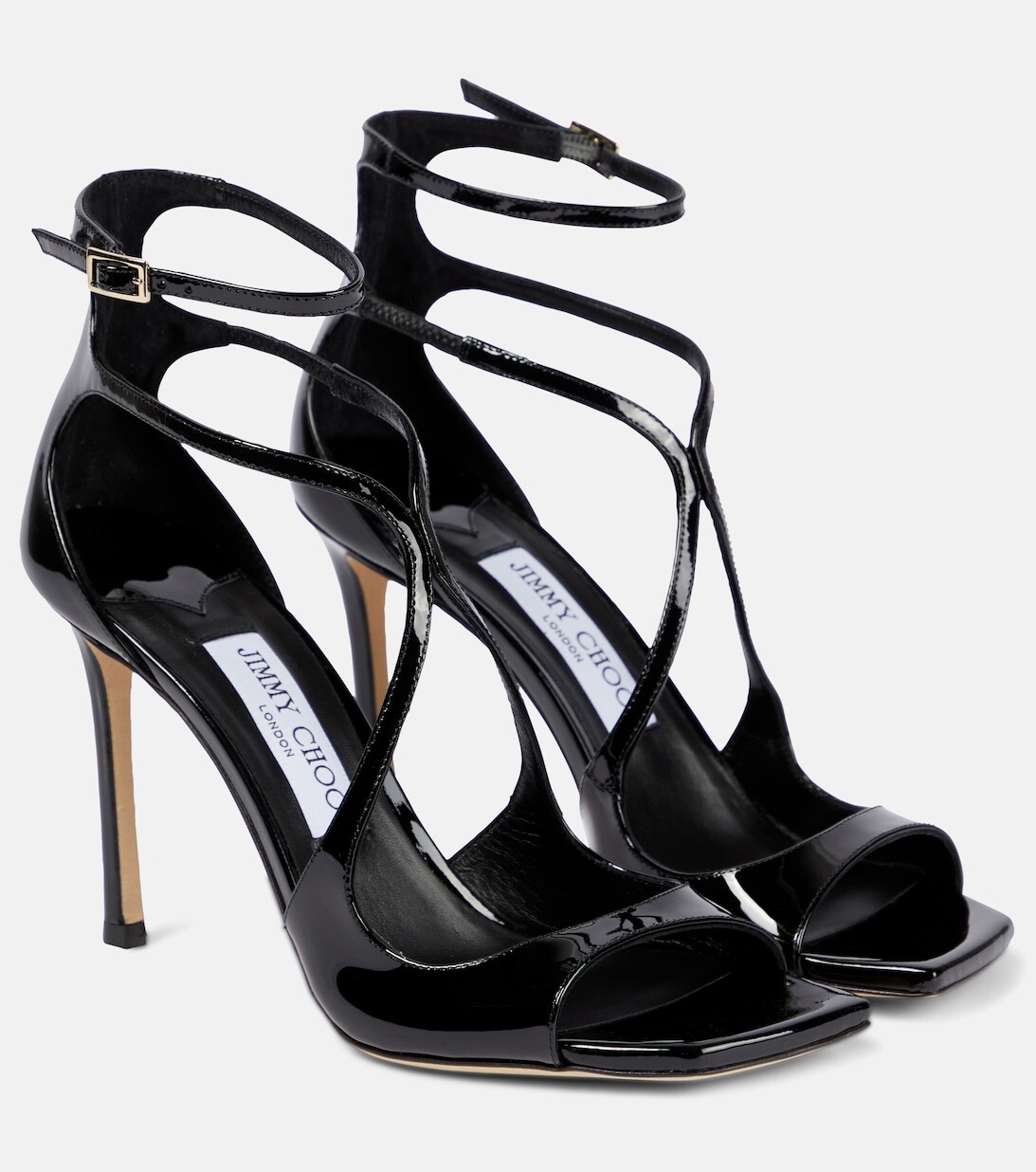Сандалии Azia 95 из лакированной кожи Jimmy Choo, черный
