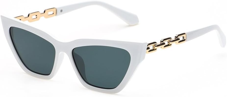 

MUTYNE Модные солнцезащитные очки «кошачий глаз» для женщин, роскошные винтажные солнцезащитные очки «кошачий глаз» в ретро-оправе, солнцезащитные очки в маленькой оправе, White Gray