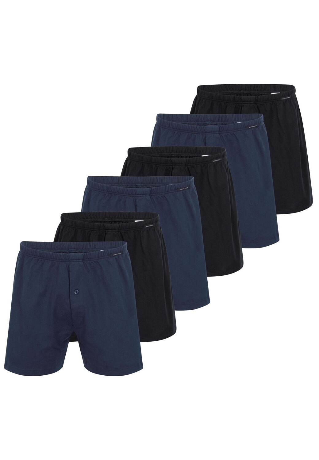 

Боксеры Schiesser Boxershorts Singel-Jersey, цвет Schwarz / Dunkelblau