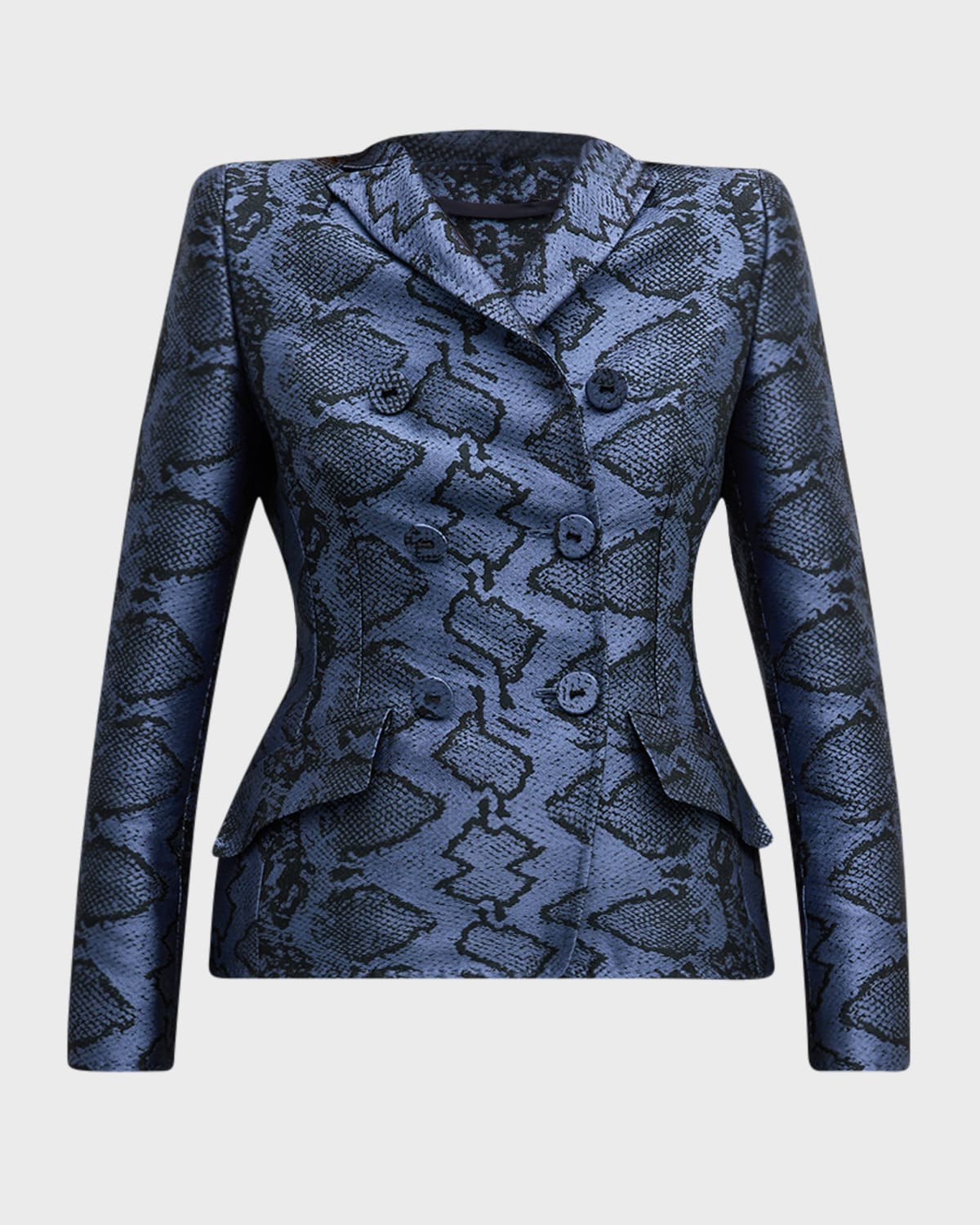 

Двубортный пиджак со змеиным принтом MAISON COMMON, цвет medium blue