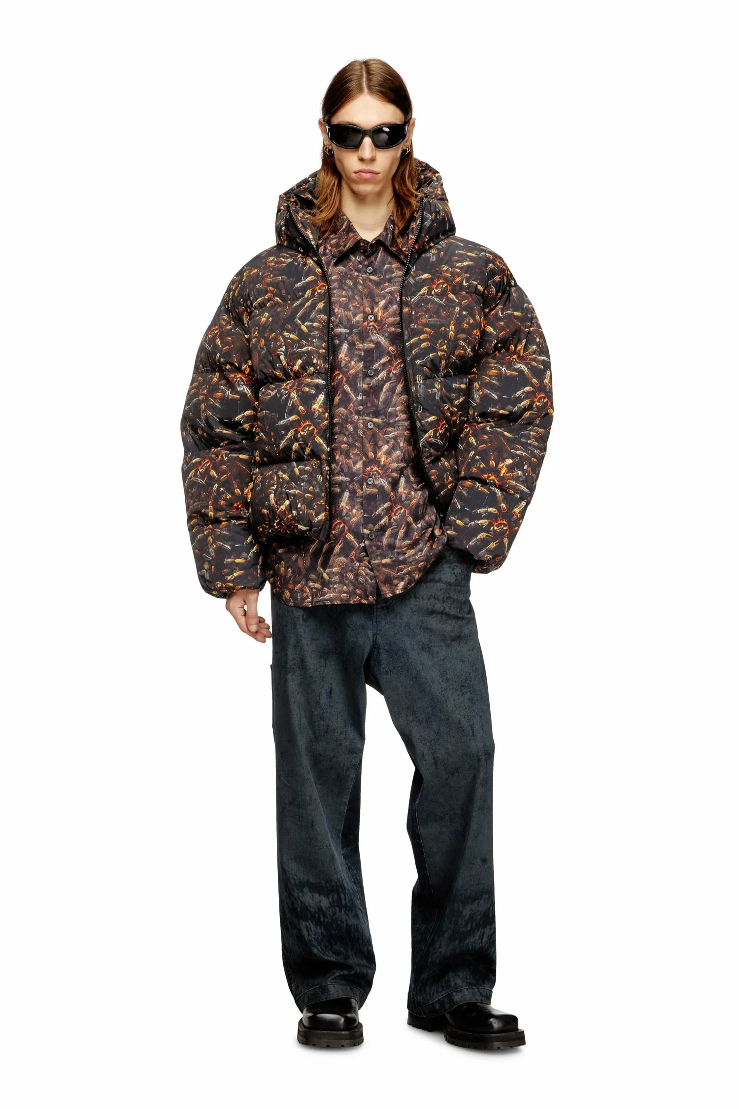 Мужская рубашка с длинным рукавом S-SIMPLY-SPIDER-PJBK Diesel, Black and other colors — фото 2